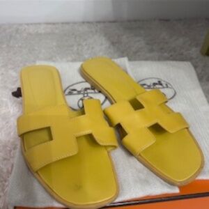 Yellow Hermes Sandal Size 8 1/2